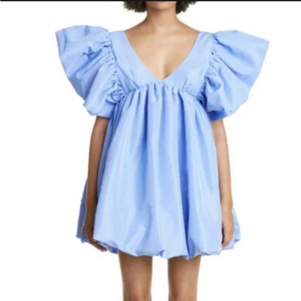 Kika Vargas Adri Silk Blend Taffeta Babydoll Minidress| L
